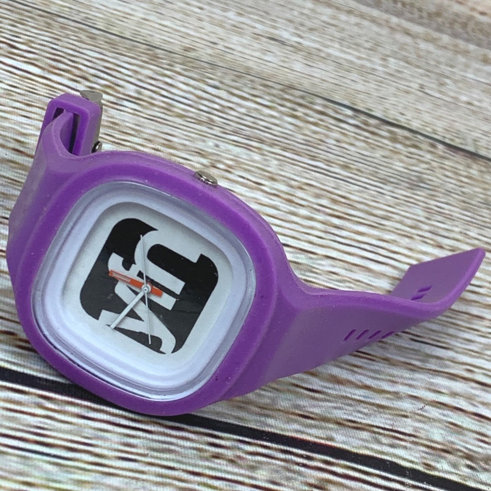 Novelty YFN Watch Purple White Orange Black Statement Square Design‎ UNTESTED